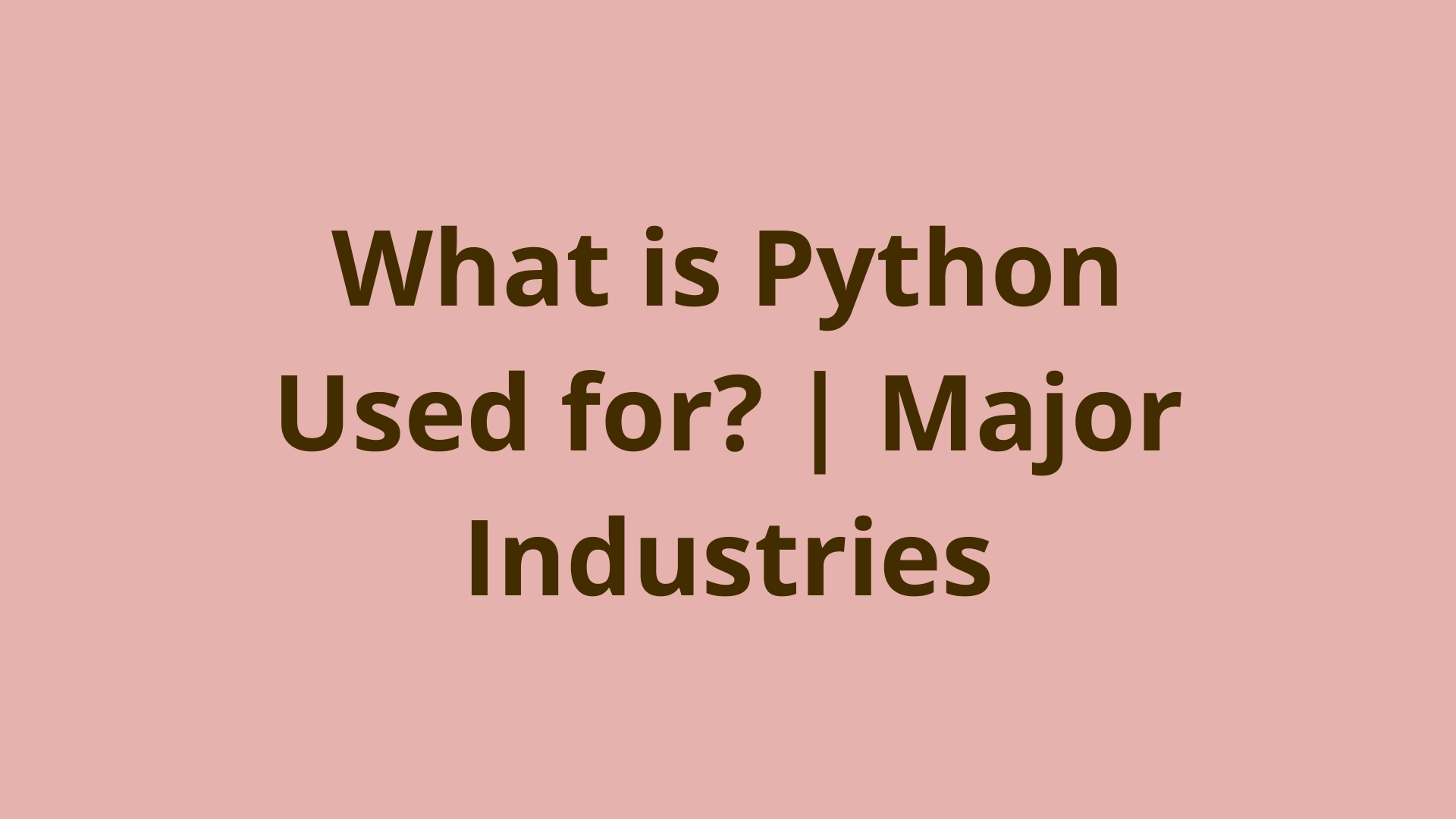 Image of What is Python Used for? | Major Industries